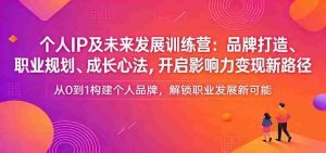 个人IP及未来发展训练营：品牌打造、职业规划、成长心法，开启影响力变现新路径-网创资源