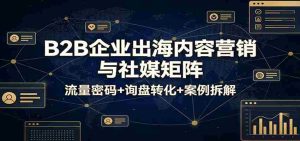 B2B企业出海内容营销与社媒矩阵：流量密码+询盘转化+案例拆解-网创资源