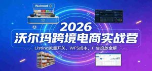 2026沃尔玛跨境电商实战营：Listing流量开关，WFS成本，广告投放全解-网创资源