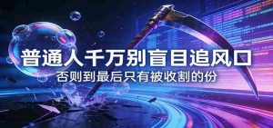 付费文章《普通人千万别盲目追风口》否则到最后只有被收割的份-网创资源