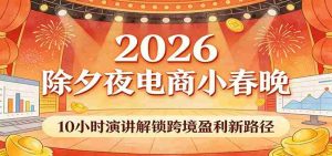 2026除夕夜电商小春晚，10小时演讲解锁跨境盈利新路径-网创资源