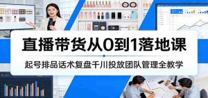直播带货从0到1落地课：起号排品话术复盘千川投放团队管理全教学-网创资源