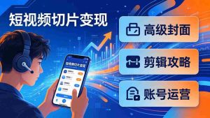 （17758期）短视频切片变现速成班2.0：高级封面+剪辑攻略+账号运营，0基础小白快速入局副业-网创资源