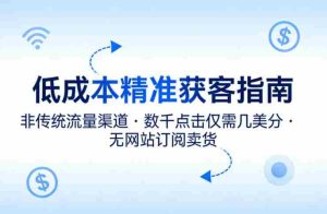 低成本精准获客指南，用非传统流量渠道，实现数千点击仅需几美分，不用网站也能搞订阅卖货-网创资源