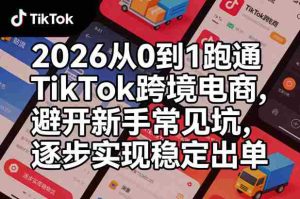2026从0到1跑通TikTok跨境电商，避开新手常见坑，逐步实现稳定出单-网创资源