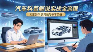 （17665期）抖音汽车科普解说实战：文案+动画+画面处理+去水印全流程，打造专业汽车科普视频-网创资源