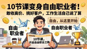 （17663期）10 节课变身自由职业者！敢收高价、挑好客户，工作生活自己说了算-网创资源