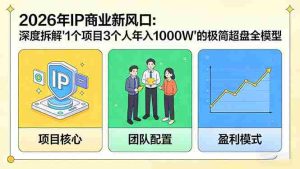 （17661期）2026年IP商业新风口：深度拆解“1个项目3个人年入1000W”的极简超盘全模型-网创资源