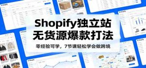 零经验可学，Shopify独立站无货源爆款打法，7节课轻松学会做跨境-网创资源