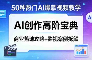 50种热门AI爆款视频教学，AI创作高阶宝典，商业落地攻略+影视案例拆解-网创资源