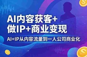 AI内容获客+做IP+商业变现，AI+IP从内容流量到一人公司商业化-网创资源