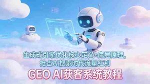 （17604期）GEO AI获客系统教程：生成式引擎优化核心定义+底层原理，抢占AI搜索时代流量红利-网创资源