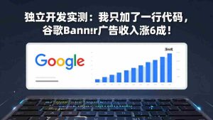 （17574期）付费文章：独立开发实测：我只加了一行代码，谷歌Banner广告收入涨6成！-网创资源
