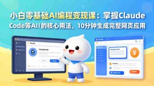 （17562期）小白零基础AI编程变现课：掌握Claude Code等AI工具的核心用法，10分钟生成完整网页应用-网创资源