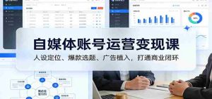 自媒体账号运营变现课：人设定位、爆款选题、广告植入，打通商业闭环-网创资源