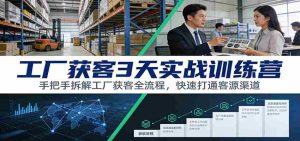 工厂获客3天实战训练营:手把手拆解工厂获客全流程,快速打通客源渠道-网创资源