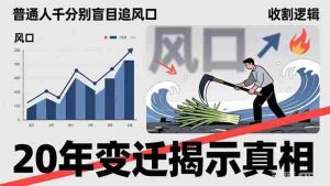 （17485期）普通人千万别盲目追风口，20年变迁揭示真相，看懂收割逻辑才能避免成为接盘侠-网创资源