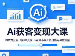 Ai获客变现大课，零成本获客，高客单变现，不花钱不买工具也能用AI做流量-网创资源