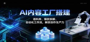AI内容工厂搭建：语料库、爆款拆解、自动化工作流，解放创作生产力-网创资源