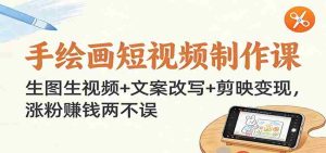 手绘画短视频制作课：生图生视频+文案改写+剪映变现，涨粉赚钱两不误-网创资源