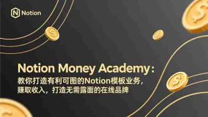 （17423期）Notion Money Academy：教你打造有利可图的Notion模板业务，赚取收入，打造无需露面的在线品牌-网创资源