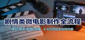 剧情类微电影制作全流程：策划/剧本/拍摄/剪辑，3-6万项目全流程拆解-网创资源