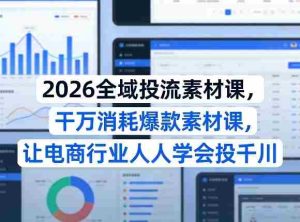 2026全域投流素材课，干万消耗爆款素材课，让电商行业人人学会投千川-网创资源