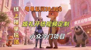 小众婚礼赛道，婚礼开场视频及请柬定制，线上接单玩法，小众冷门项目，一单几十米纯收益-网创资源