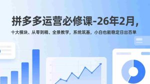 （17355期）拼多多运营必修课-26年2月，十大模块、从零到精、全景教学，系统筑基，小白也能稳定日出百单-网创资源