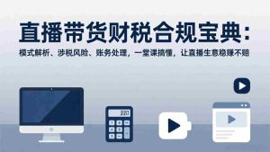 （17354期）直播带货财税合规宝典：模式解析、涉税风险、账务处理，一堂课搞懂，让直播生意稳赚不赔-网创资源