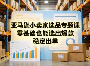 亚马逊小卖家选品专题课，零基础也能选出爆款，稳定出单-网创资源