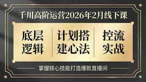 （17318期）千川高阶运营2026年2月线下课，底层逻辑、计划搭建心法、控流实战，掌握核心技能打造爆款直播间-网创资源