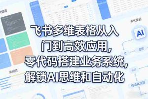 飞书多维表格从入门到高效应用，零代码搭建业务系统，解锁AI思维和自动化-网创资源