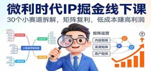 微利时代IP掘金线下课：30个小赛道拆解，矩阵复利，低成本赚高利润-网创资源
