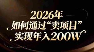 （17309期）站在2026年的十字路口：一个普通人如何通过卖项目实现年入200万-网创资源