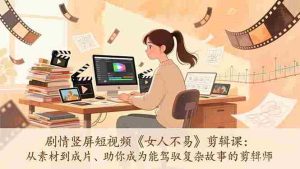 （17305期）剧情竖屏短视频《女人不易》剪辑课：从素材到成片、助你成为能驾驭复杂故事的剪辑师-网创资源