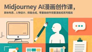 （17299期）Midjourney AI漫画创作课，脚本构思、人物设计、排版合成，零基础创作完整漫画或系列插画-网创资源