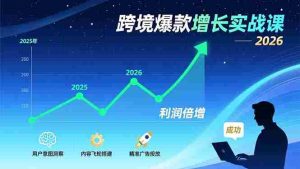 （17279期）跨境爆款增长实战课，教授用户意图洞察、内容飞轮搭建、精准广告投放，助力卖家2026年利润倍增-网创资源