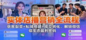 实体店播营销全流程：获客裂变+私域搭建+成交转化，解锁微信生态盈利密码-网创资源