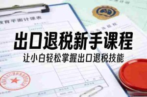 出口退税新手课程，让小白轻松掌握出口退税技能-网创资源