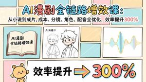 （17245期）AI漫剧全链路增效课：从小说到成片，成本、分镜、角色、配音全优化，效率提升300%-网创资源