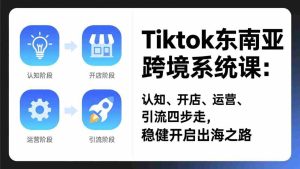 （17243期）TikTok东南亚跨境系统课：认知、开店、运营、引流四步走，稳健开启出海之路-网创资源