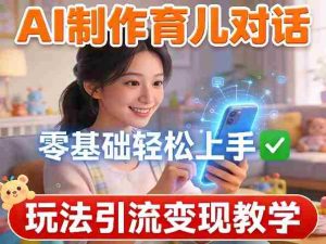 AI制作育儿对话，零基础轻松上手，玩法引流变现教学-网创资源
