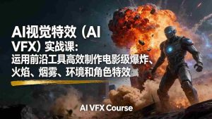 （17212期）AI视觉特效（AI VFX）实战课：运用前沿工具高效制作电影级爆炸、火焰、烟雾、环境和角色特效-网创资源