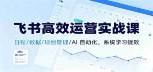 飞书高效运营实战课：日程/数据/项目管理/AI 自动化，系统学习提效-网创资源