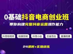 某电商学院0基础抖音电商创业班，带你构建完整抖音运营操作能力-网创资源