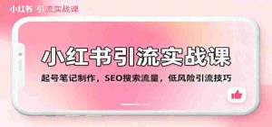 小红书引流实战课：起号笔记制作，SEO搜索流量，低风险引流技巧-网创资源