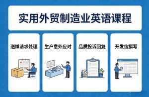 实用外贸制造业英语课程，教你专业处理送样请求、应对生产意外、回复品质投诉、撰写开发信等-网创资源