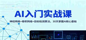 AI入门实战课：神经网络+卷积网络+目标检测算法，30天掌握AI核心基础-网创资源