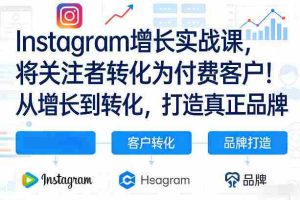 Instagram增长实战课，将关注者转化为付费客户！从增长到转化，打造真正品牌（双语字幕）-网创资源